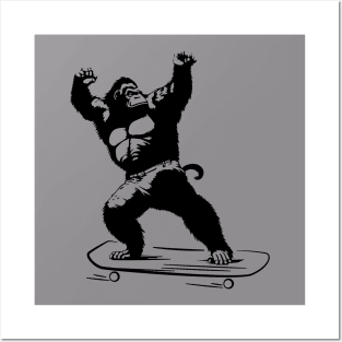 Gorilla Skating Posters and Art